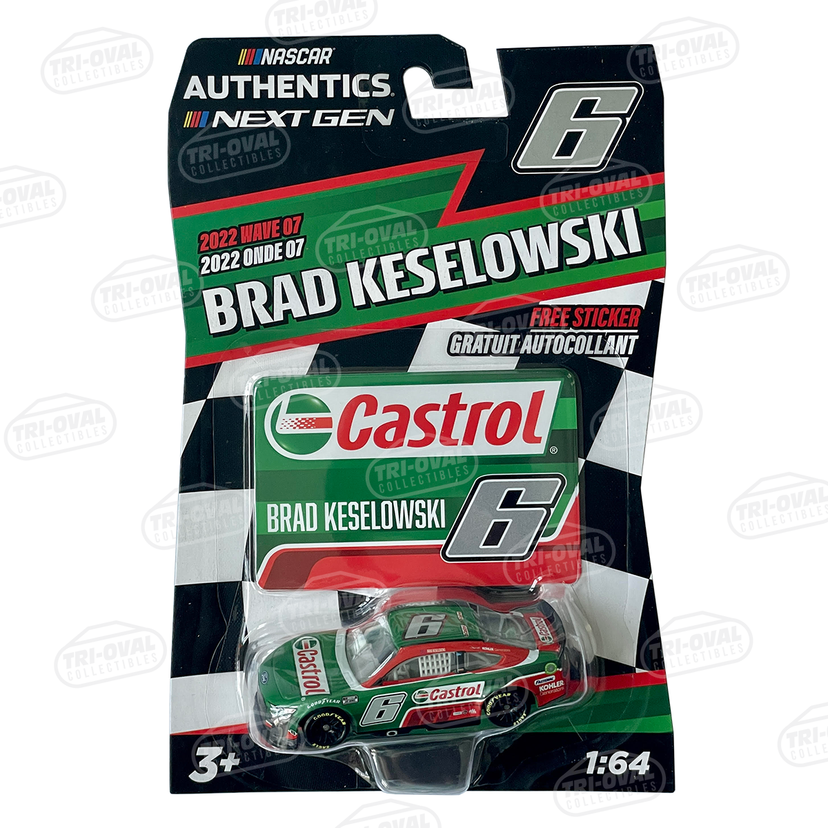 Brad Keselowski NASCAR Authentics 1 64 Die cast 2022 Wave 7 Tri