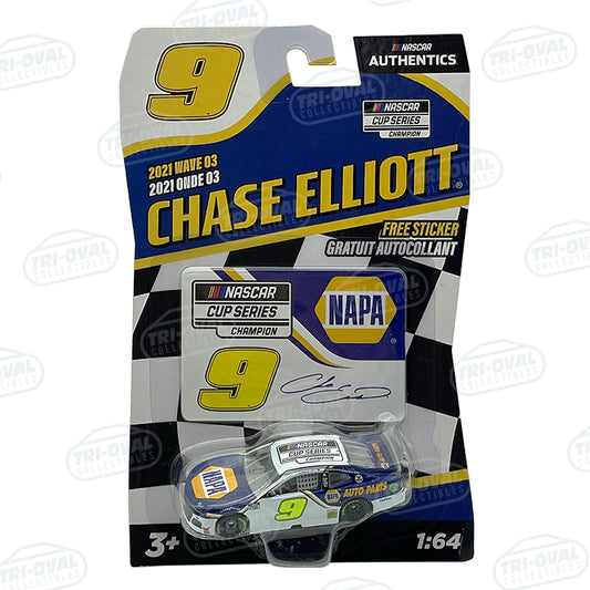 Chase Elliott NAPA 2020 Champion 2021 Wave 3 NASCAR Authentics 1:64 Diecast