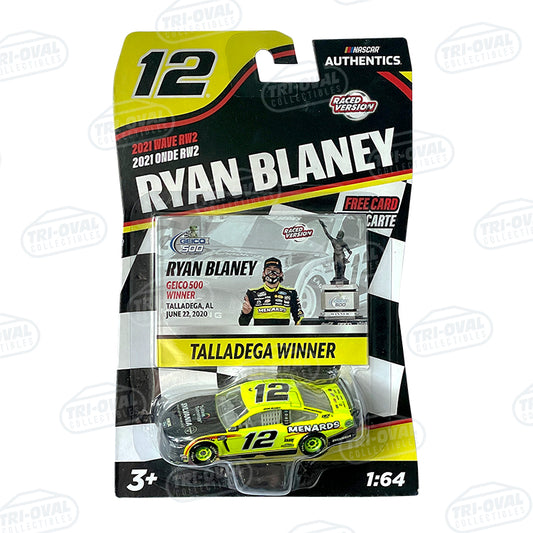 Ryan Blaney #12 Menards Talladega Win 2021 Wave RW2 NASCAR Authentics 1:64 Diecast