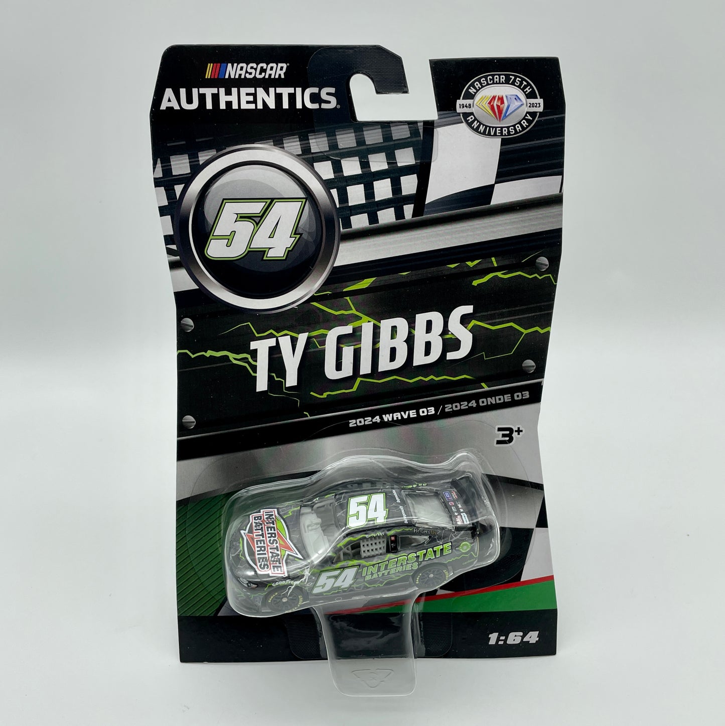 Ty Gibbs Interstate Batteries Black 2024 Wave 3 NASCAR Authentics 1:64 Diecast