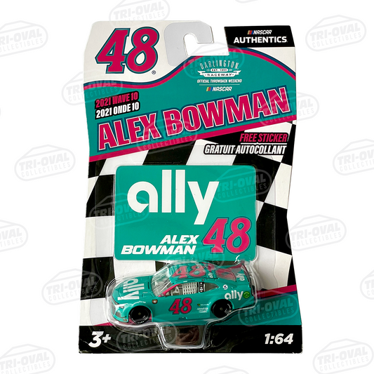 Alex Bowman #48 Ally Throwback  2021 Wave 10 NASCAR Authentics 1:64 Diecast